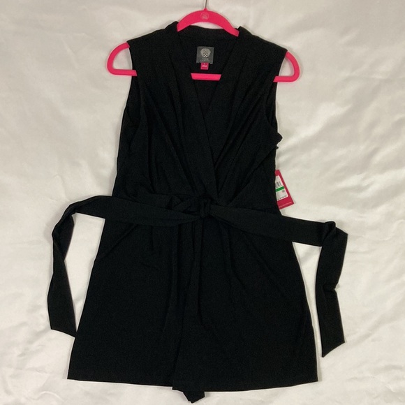 Womens Black Vince Camuto Sleeveless Romper Jumpsuit Size Large - Picture 1 of 9